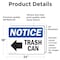 Signmission Trash Can (Left Arrow) Sign With Symbol, 24 in W x Rectangle, Vinyl Decal OS-2PACK-NS-D-1824-L-18723 - alternate 5